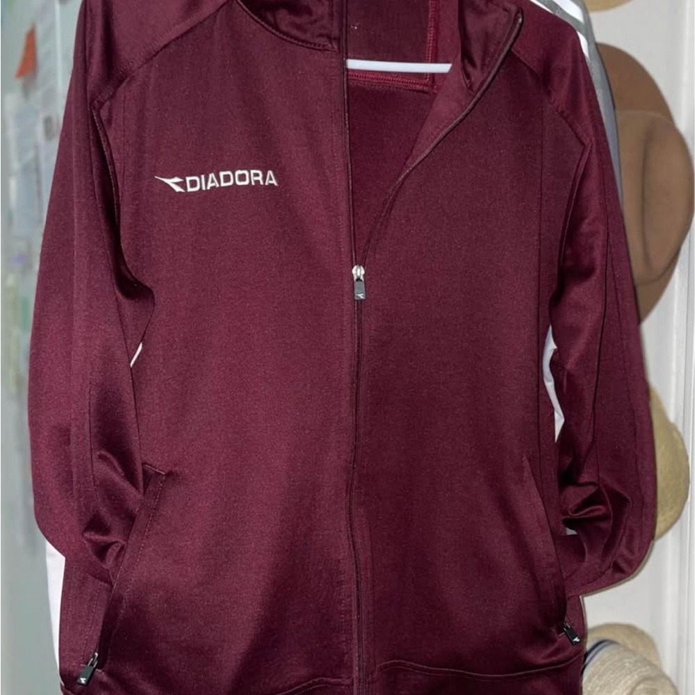 Diadora Burgundy Full-Zip Jacket
